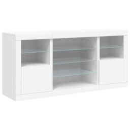 Berkfield Home Sideboard with LED Lights White 142.5x37x67 cm - thumbnail 5