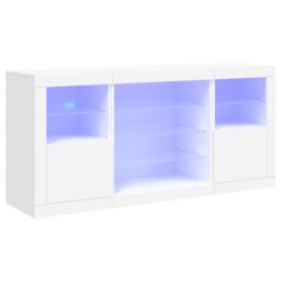 Berkfield Home Sideboard with LED Lights White 142.5x37x67 cm - thumbnail 2