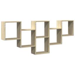 Berkfield Home Wall Shelf Sonoma Oak 159x18x66 cm Engineered Wood in Light Tan - Size: 159 x 18 x 66 cm - thumbnail 6