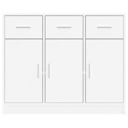 Berkfield Home Sideboard White 91x28x75 cm Engineered Wood - Size: 91 x 28 x 75 cm - thumbnail 5