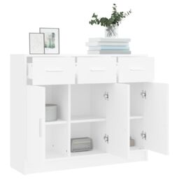 Berkfield Home Sideboard White 91x28x75 cm Engineered Wood - Size: 91 x 28 x 75 cm - thumbnail 4