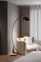 Living and Home Contemporary Nordic Style Black Floor Lamp - thumbnail 2