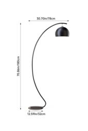 Living and Home Contemporary Nordic Style Black Floor Lamp - thumbnail 6