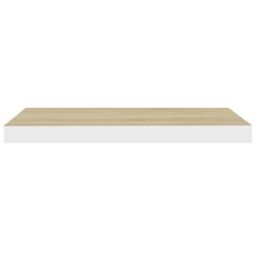 Berkfield Home Floating Wall Shelves 4 pcs Oak & White 60x23.5x3.8 cm MDF in Brown - thumbnail 5