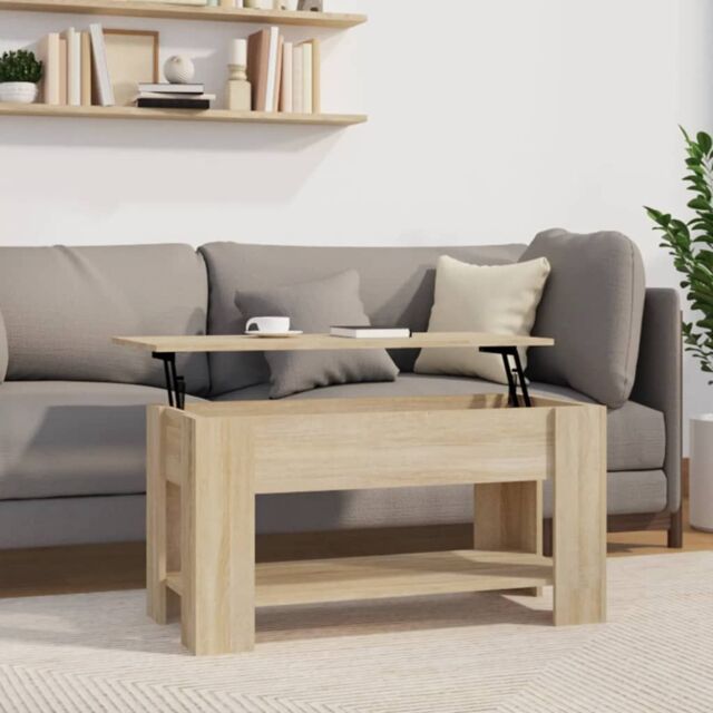 Berkfield Home Coffee Table Sonoma Oak 101x49x52 cm Engineered Wood in Brown - Size: 101 x 49 x 52 cm - image 1