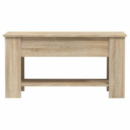 Berkfield Home Coffee Table Sonoma Oak 101x49x52 cm Engineered Wood in Brown - Size: 101 x 49 x 52 cm - thumbnail 4