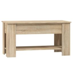Berkfield Home Coffee Table Sonoma Oak 101x49x52 cm Engineered Wood in Brown - Size: 101 x 49 x 52 cm - thumbnail 3