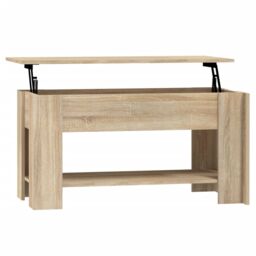 Berkfield Home Coffee Table Sonoma Oak 101x49x52 cm Engineered Wood in Brown - Size: 101 x 49 x 52 cm - thumbnail 2