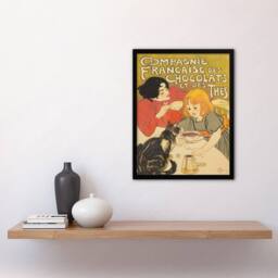 Artery8 Chocolate & Tea French Vintage Advert Steinlen Framed Wall Art Print - Size: A4 - thumbnail 4