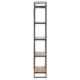 Berkfield Home 5-Tier Bookcase 90x30x180 cm Solid Reclaimed Wood in Brown - Size: 90 x 30 x 180 cm - thumbnail 3