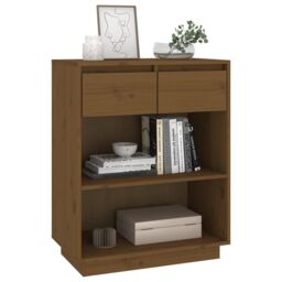 Berkfield Home Console Cabinet Honey Brown 60x34x75 cm Solid Wood Pine - Size: 60 x 34 x 75 cm - thumbnail 4