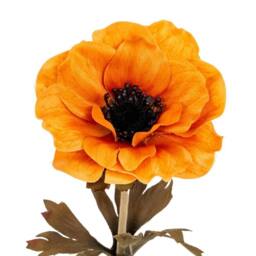 Lemon Pavilion Furniture and Decor Anemone Stem Artificial Flower - Plastic - L10 x W10 x H38 cm - Orange - thumbnail 2