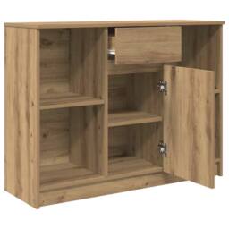Berkfield Home Sideboard with Drawer Artisan Oak 101x35x76 cm Engineered Wood in Brown - Size: 101 x 35 x 76 cm - thumbnail 5