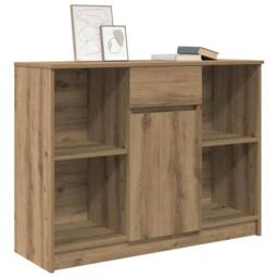 Berkfield Home Sideboard with Drawer Artisan Oak 101x35x76 cm Engineered Wood in Brown - Size: 101 x 35 x 76 cm - thumbnail 4