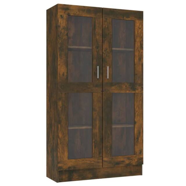 Berkfield Home Vitrine Cabinet Smoked Oak 82.5x30.5x150 cm Engineered Wood in Brown - image 1