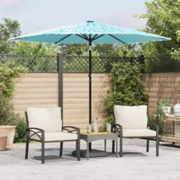Berkfield Home Durable Garden Parasol with Steel Pole Blue 268x268x226 cm - Size: 268 x 268 x 226 cm - thumbnail 2
