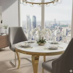 HOME LUXE INTERIOR Set of 2 Lasco Grey & Silver Velvet Dining Chairs with Metal Legs - thumbnail 7
