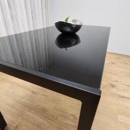 KOSY KOALA Dining Table Black Glass Kitchen Place for 4 Seats, Dining Table Only (Black H 75 x L 120 x W 70 cm) in Brown - thumbnail 6