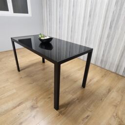 KOSY KOALA Dining Table Black Glass Kitchen Place for 4 Seats, Dining Table Only (Black H 75 x L 120 x W 70 cm) in Brown - thumbnail 7