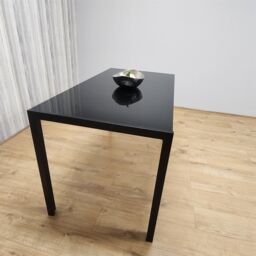 KOSY KOALA Dining Table Black Glass Kitchen Place for 4 Seats, Dining Table Only (Black H 75 x L 120 x W 70 cm) in Brown - thumbnail 4