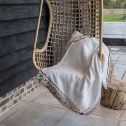 Benjamin Tate Design Egypt Border Blanket in Natural - Size: 120 cm x 150 cm - thumbnail 4