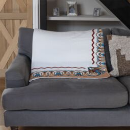Benjamin Tate Design Egypt Border Blanket in Natural - Size: 120 cm x 150 cm - thumbnail 2