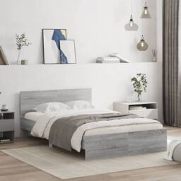 Berkfield Home Bed Frame without Mattress Grey Sonoma 120x190 cm Small Double - thumbnail 2
