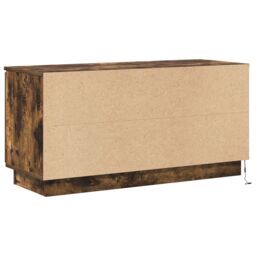Berkfield Home TV Cabinet Smoked Oak 100x38x49 cm Engineered Wood in Brown - Size: 100 x 38 x 49 cm - thumbnail 8