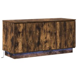 Berkfield Home TV Cabinet Smoked Oak 100x38x49 cm Engineered Wood in Brown - Size: 100 x 38 x 49 cm - thumbnail 2