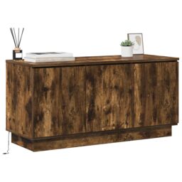 Berkfield Home TV Cabinet Smoked Oak 100x38x49 cm Engineered Wood in Brown - Size: 100 x 38 x 49 cm - thumbnail 3