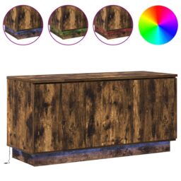 Berkfield Home TV Cabinet Smoked Oak 100x38x49 cm Engineered Wood in Brown - Size: 100 x 38 x 49 cm - thumbnail 4