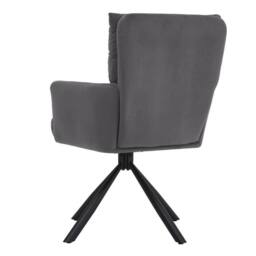 KORVIXA Velvet Fabric Rotating Accent Armchairs in Grey - Size: 100 cm x 100 cm - thumbnail 5