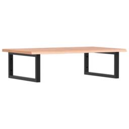 Berkfield Home Basin Shelf Wall Mounted Steel & Solid Wood Oak in Brown