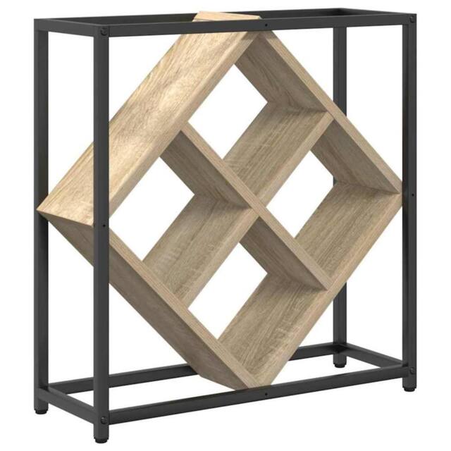 Berkfield Home Wine Rack Sonoma Oak 51x18x52, 5 cm Engineered Wood in Light Tan - image 1