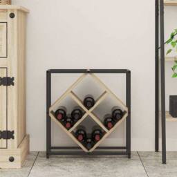 Berkfield Home Wine Rack Sonoma Oak 51x18x52, 5 cm Engineered Wood in Light Tan - thumbnail 4