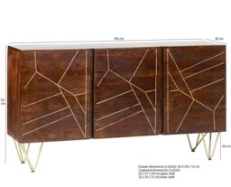 IH Design Large Sideboard with Doors & Drawers Deiondre Dark Mango in Brown - thumbnail 5