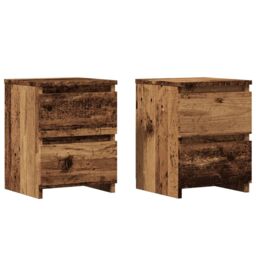 Berkfield Home Bedside Cabinets¬†2 pcs Old Wood 30x30x40 cm Engineered Wood in Brown - Size: 30 x 30 x 40 cm - thumbnail 1