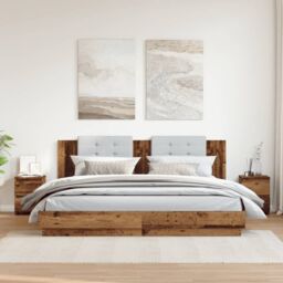 Berkfield Home Bedside Cabinets¬†2 pcs Old Wood 30x30x40 cm Engineered Wood in Brown - Size: 30 x 30 x 40 cm - thumbnail 3