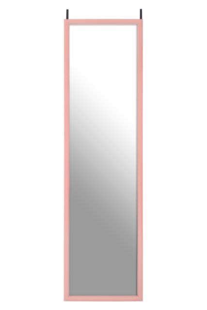 Orsina Pink Plastic Frame Over Door Mirror, Durable 124x34cm Full-Length Mirror for Bedroom or Bathroom - Size: 124x34 cm - image 1