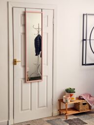 Orsina Pink Plastic Frame Over Door Mirror, Durable 124x34cm Full-Length Mirror for Bedroom or Bathroom - Size: 124x34 cm - thumbnail 4