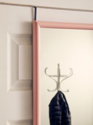 Orsina Pink Plastic Frame Over Door Mirror, Durable 124x34cm Full-Length Mirror for Bedroom or Bathroom - Size: 124x34 cm - thumbnail 3