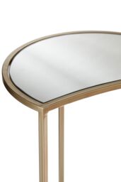 Orsina Set of 2 Nesting Side Tables, Champagne Finish Iron Frame & Mirrored Glass Tops, Art Deco Accent Tables in Gold - thumbnail 5