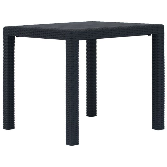 Berkfield Home Garden Table Anthracite 79x79x72 cm Plastic Rattan Look in Black - Size: 79 x 79 x 72 cm - image 1