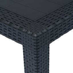 Berkfield Home Garden Table Anthracite 79x79x72 cm Plastic Rattan Look in Black - Size: 79 x 79 x 72 cm - thumbnail 3