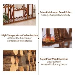 NESTLUNE Multi Tier Wood Plant Stand Display Flower Rack 11 Pots in Brown - Size: 100 cm x 15 cm - thumbnail 5