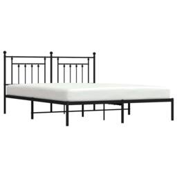 Berkfield Home Metal Bed Frame with Headboard Black 183x213 cm - thumbnail 5