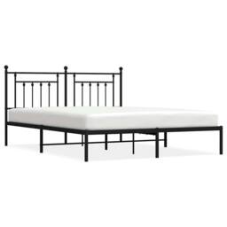 Berkfield Home Metal Bed Frame with Headboard Black 183x213 cm - thumbnail 3