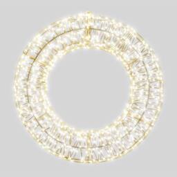 Pegdev Christmas Pre Lit Micro LED Wreath Timer 70x9cm Warm White 1200 LEDs 5m Lead - Size: 70x9 cm - thumbnail 1