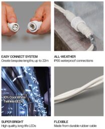Xmas Haus Icicle Lights 60/40/20 Drop White 5m/120 LED Cool White 10% - thumbnail 6