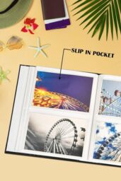 "Arpan Fashion Design 200 Holds Photo Album for 5""X7(13X18cm) Photo with Window (Cream-Flower) in Black - Size: 13X18 cm" - thumbnail 3